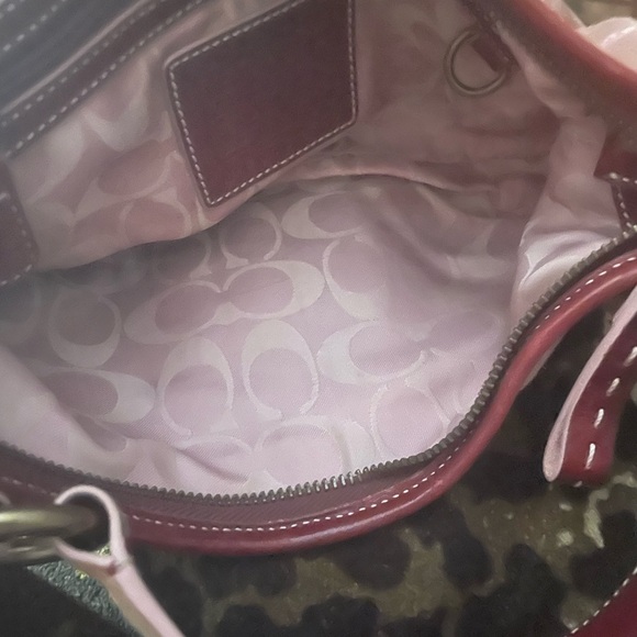 New Coach light pink Suede Shoulder Bag - Picture 7 of 9